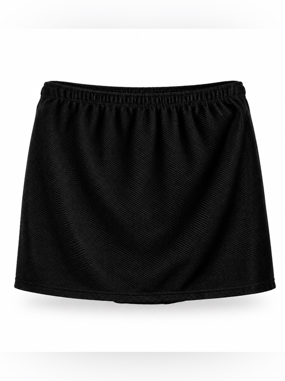 Women’s Black Elastic-Waist Swim Skirt